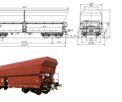 New  UIC Falns 83m³ - 4-axle goods wagon with saddle floor