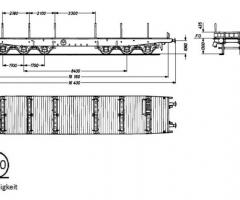 38 x  heavy transport Samms 6-axle flat railcar for military tank transport or others. - Image 2